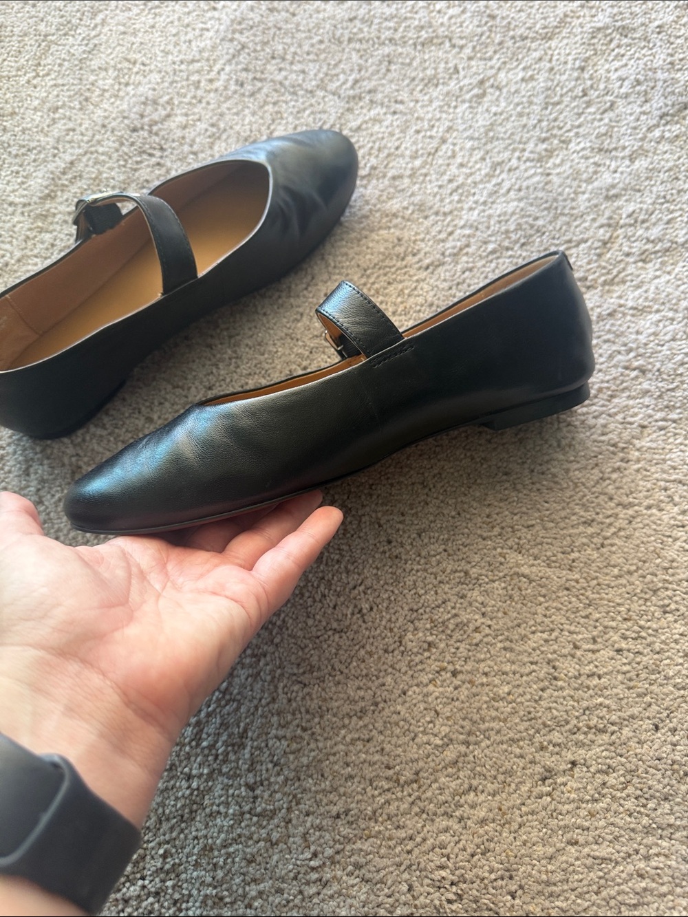 Madewell Black Grommet Mary Jane Flats - Size 7 - Picture 4 of 8